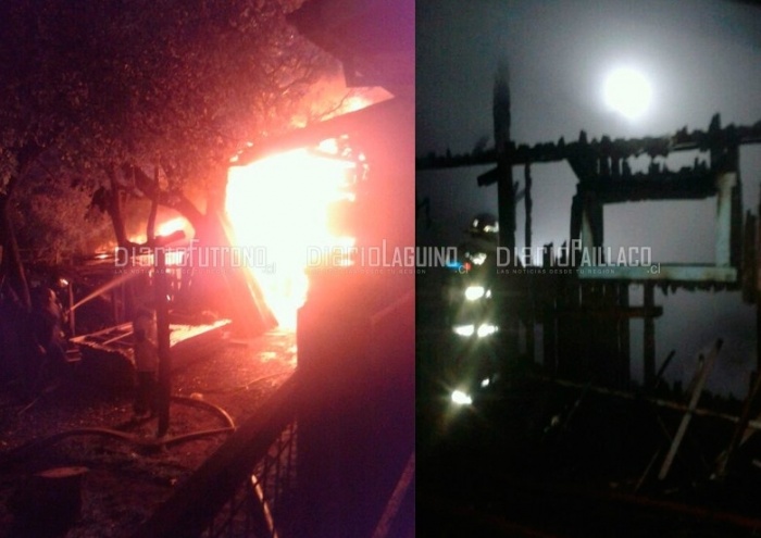 Incendio destruyó bodega ubicada en sector urbano de Lago Ranco